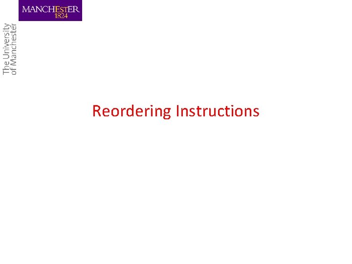 Reordering Instructions 