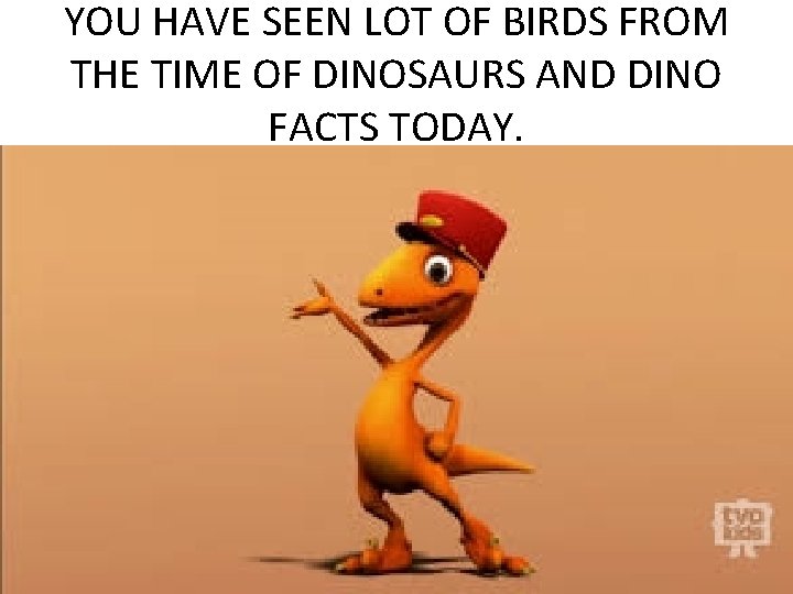 YOU HAVE SEEN LOT OF BIRDS FROM THE TIME OF DINOSAURS AND DINO FACTS