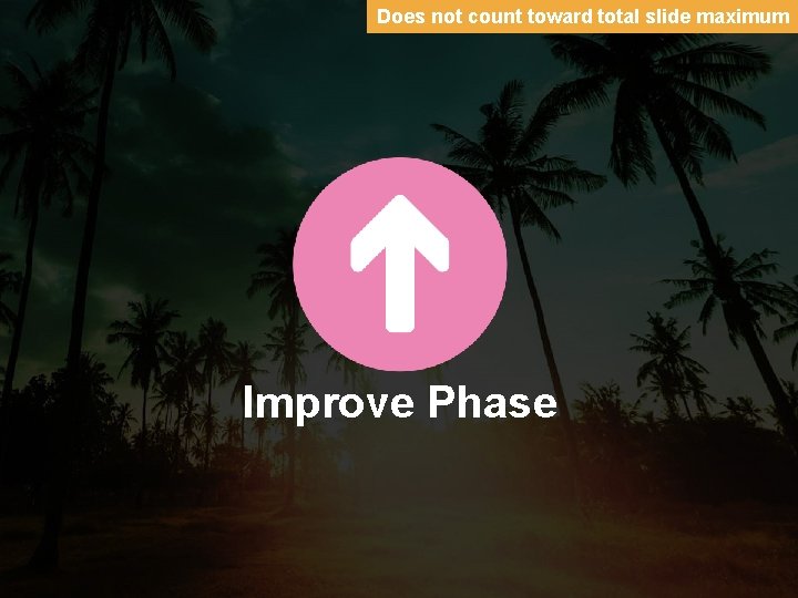 Does not count toward total slide maximum Improve Phase 