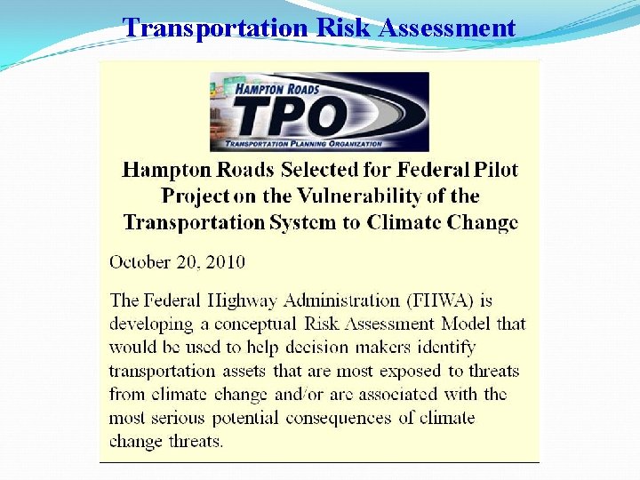 Transportation Risk Assessment 