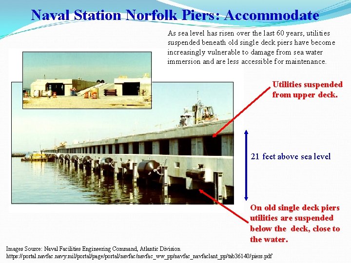 Naval Station Norfolk Piers: Accommodate As sea level has risen over the last 60