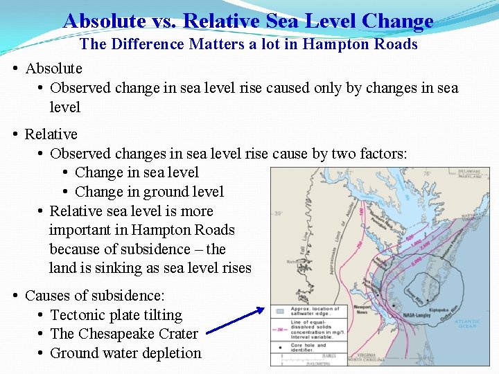 Absolute vs. Relative Sea Level Change The Difference Matters a lot in Hampton Roads