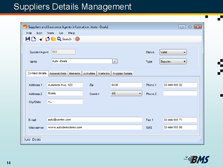 Suppliers Details Management 14 