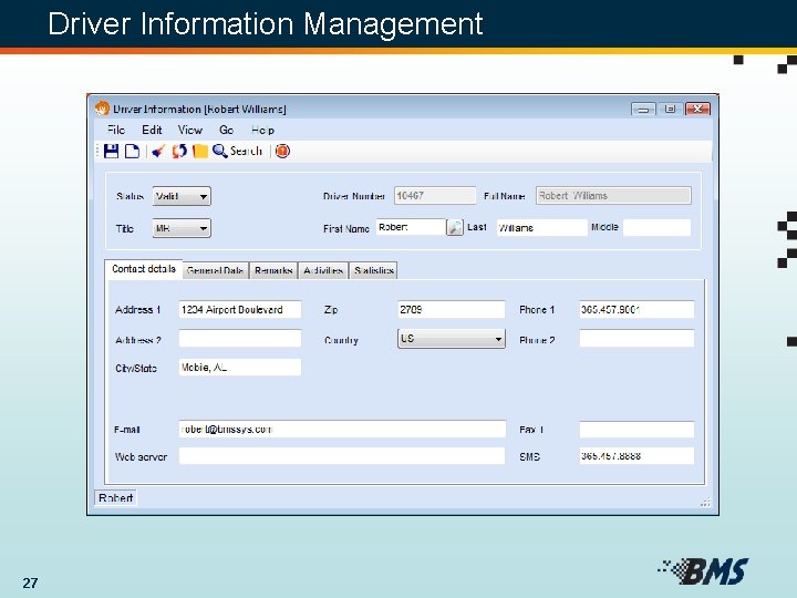 Driver Information Management 27 