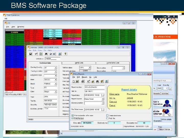 BMS Software Package A comprehensive, modular software package for the management of Vehicle Rental,