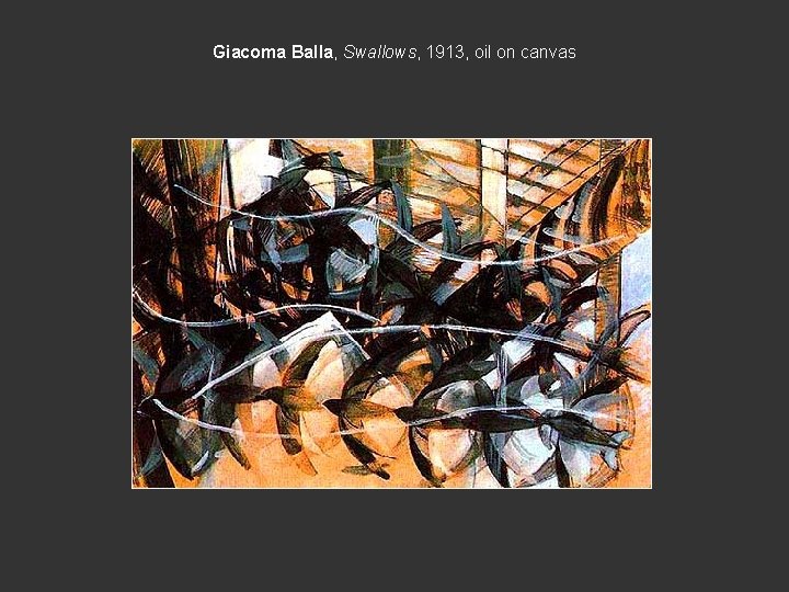 Giacoma Balla, Swallows, 1913, oil on canvas 