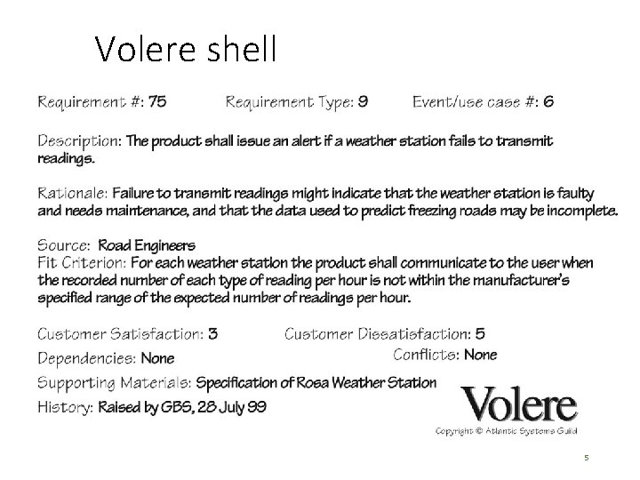 Volere shell 5  Volere shell 5