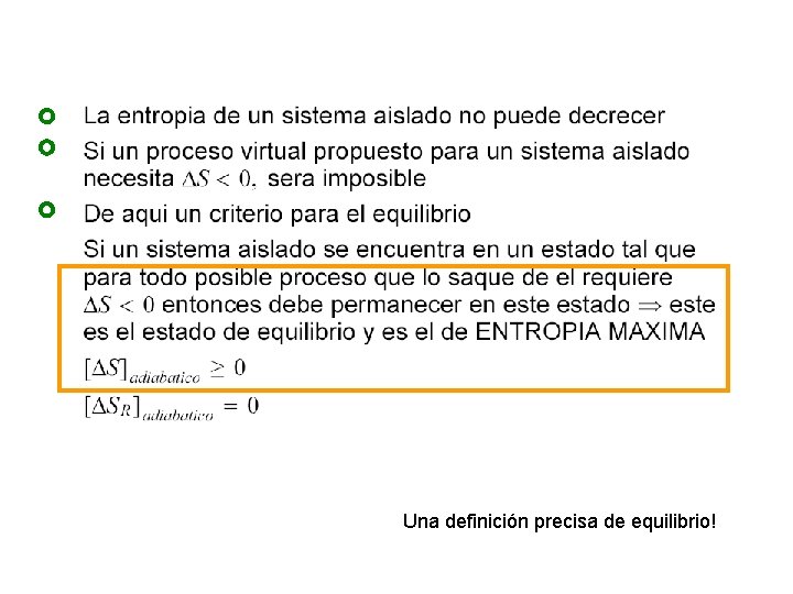 Una definición precisa de equilibrio! 