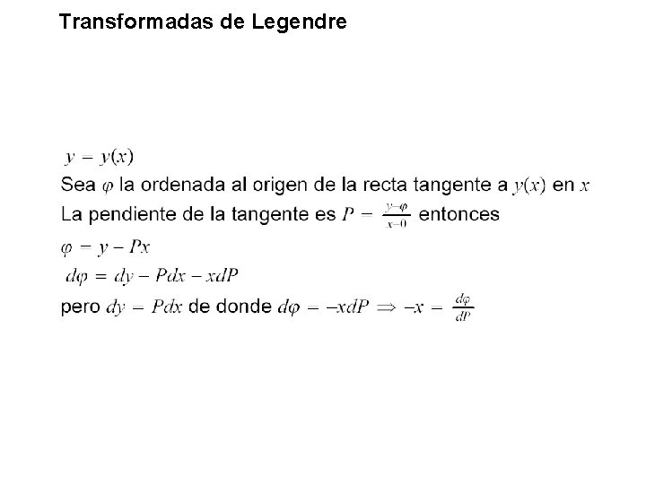 Transformadas de Legendre 