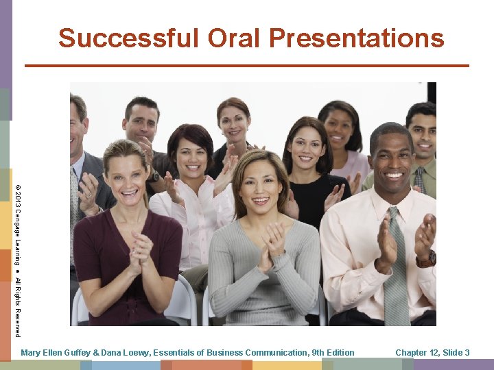 Successful Oral Presentations © 2013 Cengage Learning ● All Rights Reserved Mary Ellen Guffey