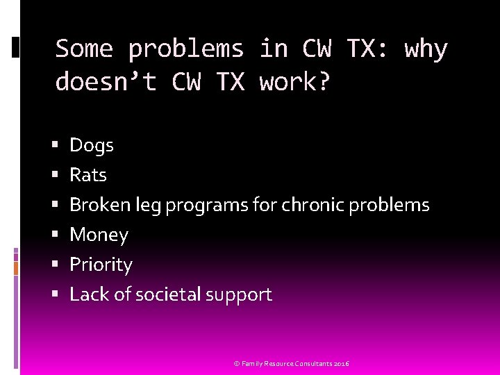 Some problems in CW TX: why doesn’t CW TX work? Dogs Rats Broken leg