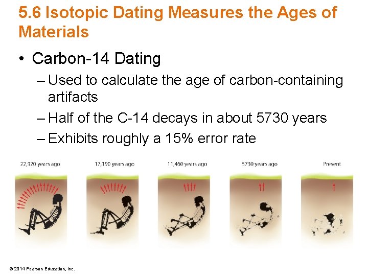 5. 6 Isotopic Dating Measures the Ages of Materials • Carbon-14 Dating – Used