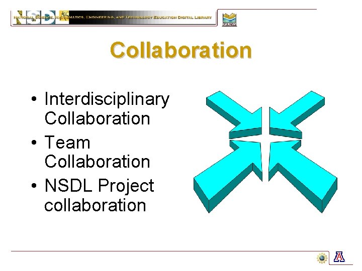 Collaboration • Interdisciplinary Collaboration • Team Collaboration • NSDL Project collaboration 