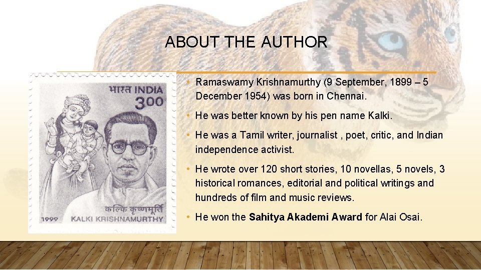 ABOUT THE AUTHOR • Ramaswamy Krishnamurthy (9 September, 1899 – 5 December 1954) was