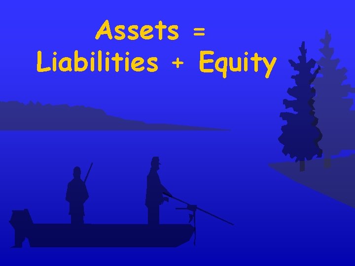 Assets = Liabilities + Equity 