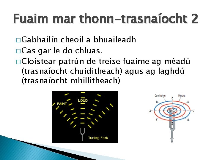 Fuaim mar thonn-trasnaíocht 2 � Gabhailín cheoil a bhuaileadh � Cas gar le do