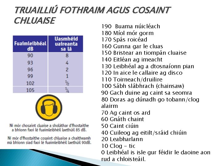 TRUAILLIÚ FOTHRAIM AGUS COSAINT CHLUAISE 190 Buama núicléach 180 Míol mór gorm 170 Spás