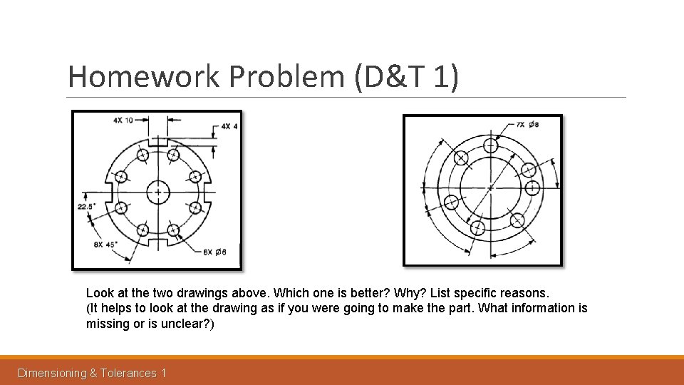Homework Problem (D&T 1) Look at the two drawings above. Which one is better? Homework Problem (D&T 1) Look at the two drawings above. Which one is better?