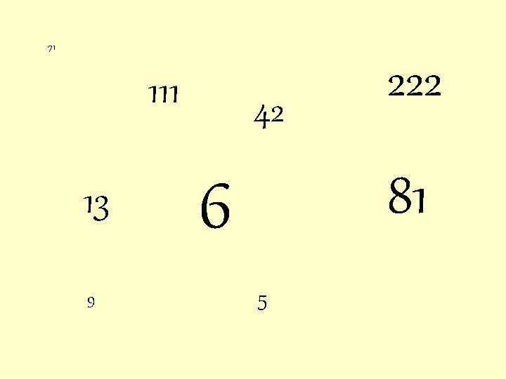 71 111 13 9 42 222 81 6 5 