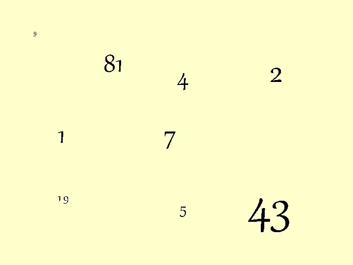 9 81 1 19 4 2 7 5 43 