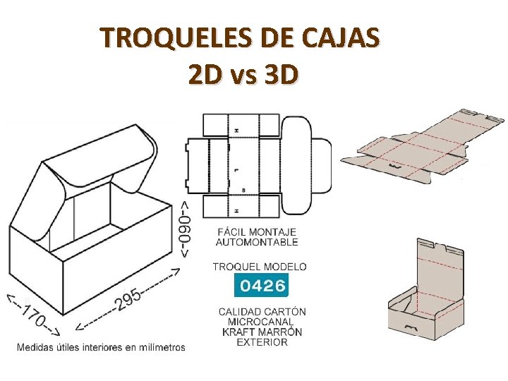 TROQUELES DE CAJAS 2 D vs 3 D 