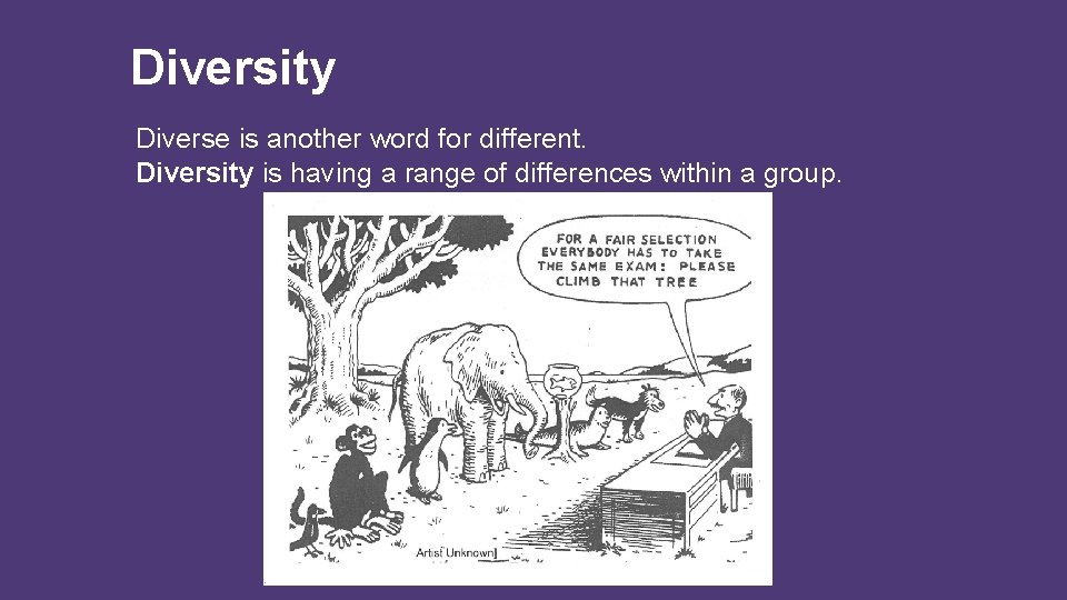 Diversity Diverse is another word for different. Diversity is having a range of differences
