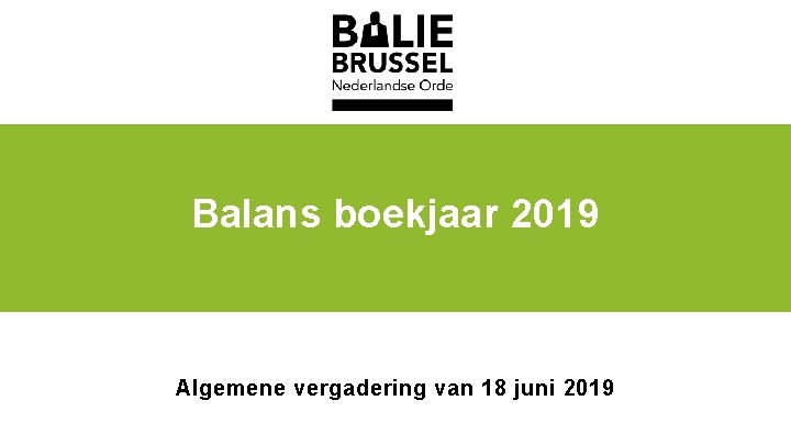 Balans boekjaar 2019 Algemene vergadering van 18 juni 2019 