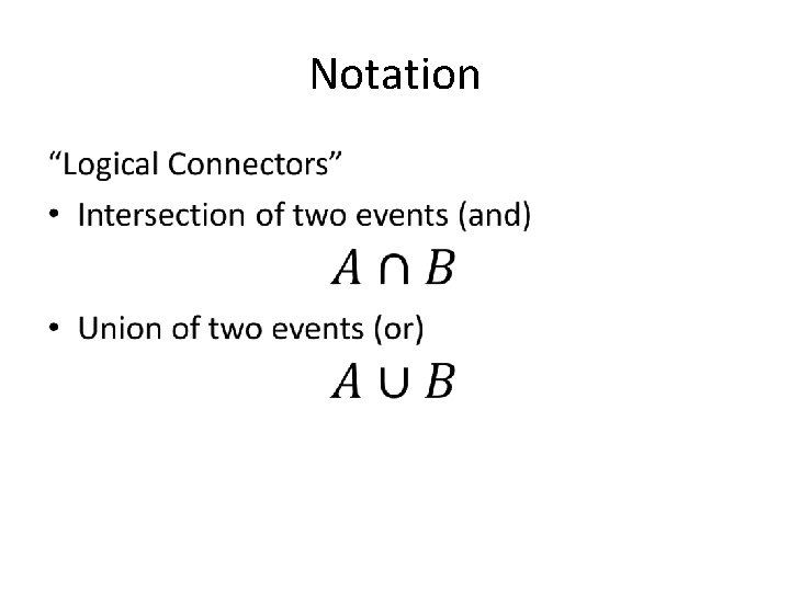 Notation • 