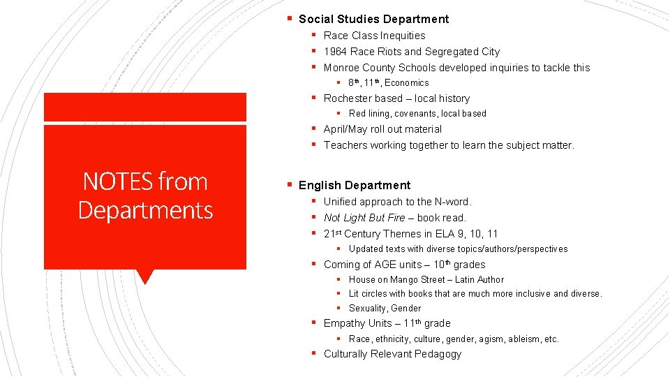 § Social Studies Department § Race Class Inequities § 1964 Race Riots and Segregated