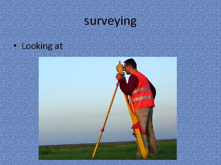 surveying • Looking at 