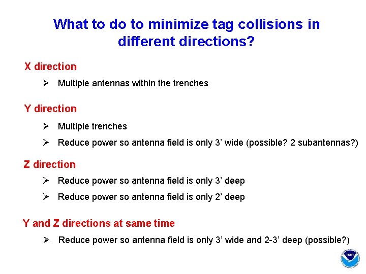 What to do to minimize tag collisions in different directions? X direction Ø Multiple