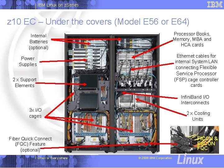 IBM Linux on z. Series z 10 EC – Under the covers (Model E