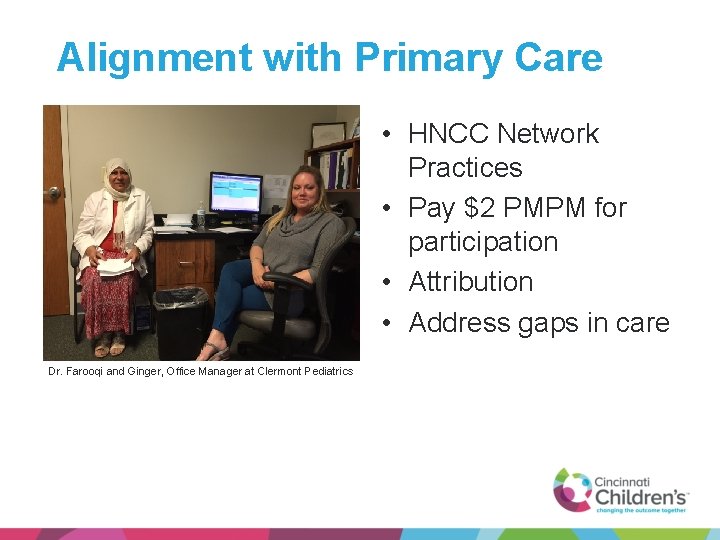 Alignment with Primary Care • HNCC Network Practices • Pay $2 PMPM for participation