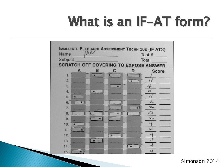 What is an IF-AT form? Simonson 2014 
