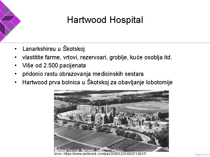Hartwood Hospital • • • Lanarkshireu u Škotskoj vlastitite farme, vrtovi, rezervoari, groblje, kuće