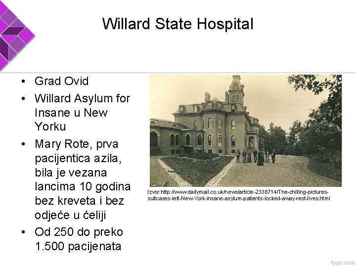 Willard State Hospital • Grad Ovid • Willard Asylum for Insane u New Yorku