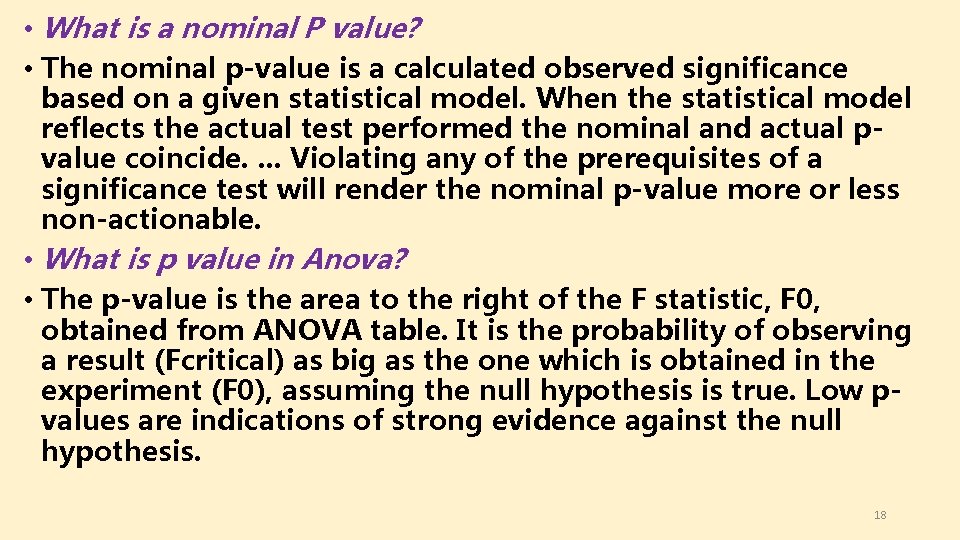  • What is a nominal P value? • The nominal p-value is a