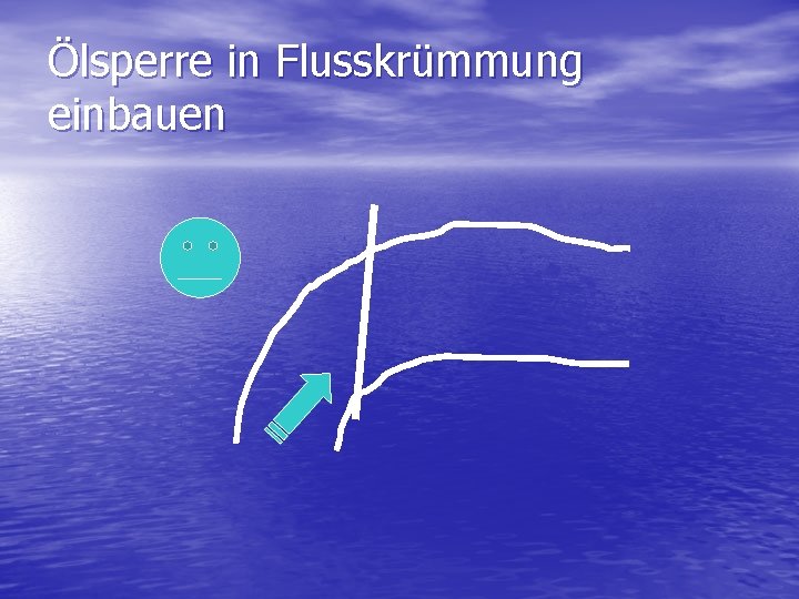 Ölsperre in Flusskrümmung einbauen 