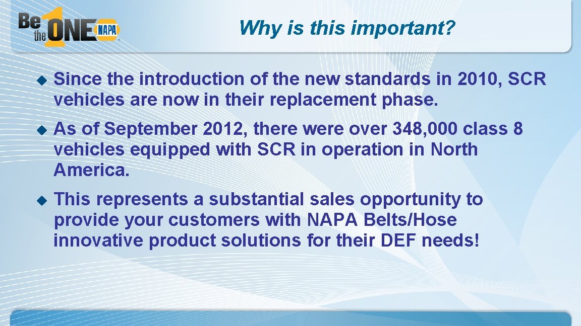 Why is this important? u Since the introduction of the new standards in 2010, Why is this important? u Since the introduction of the new standards in 2010,
