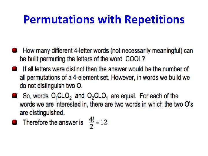 Permutations with Repetitions 