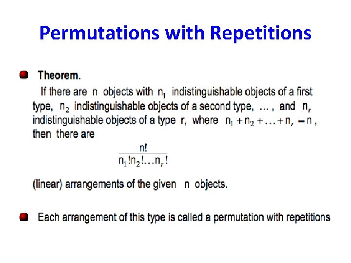 Permutations with Repetitions 