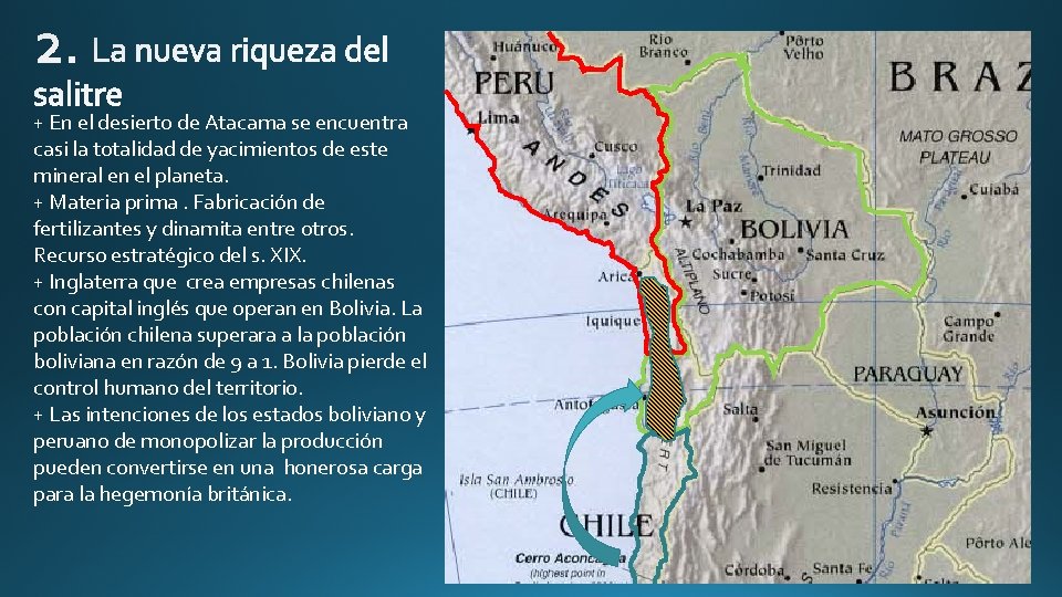 + En el desierto de Atacama se encuentra casi la totalidad de yacimientos de