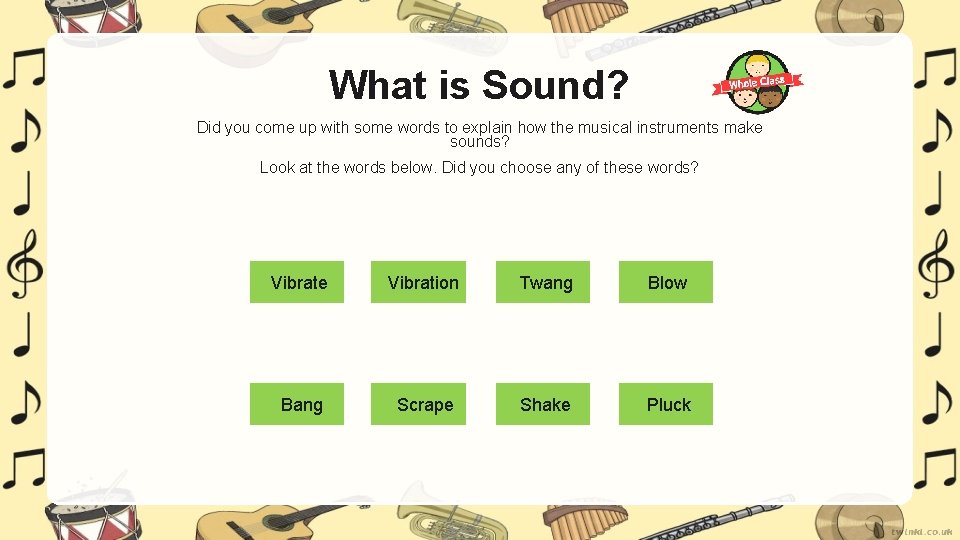 What is Sound? Did you come up with some words to explain how the