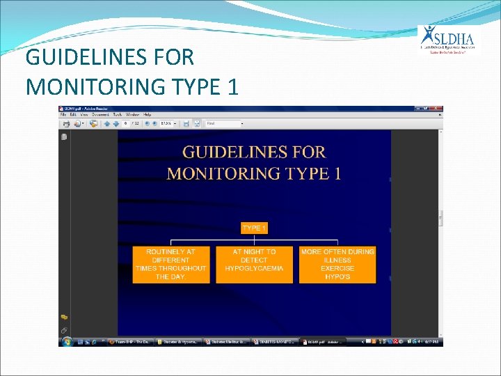 GUIDELINES FOR MONITORING TYPE 1 