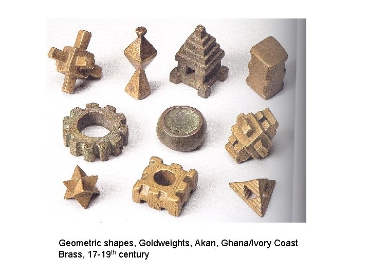 Geometric shapes, Goldweights, Akan, Ghana/Ivory Coast Brass, 17 -19 th century 