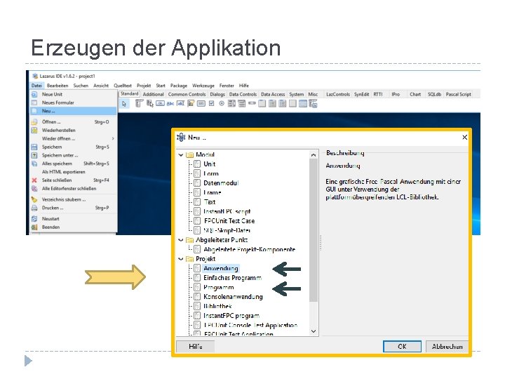 Erzeugen der Applikation 