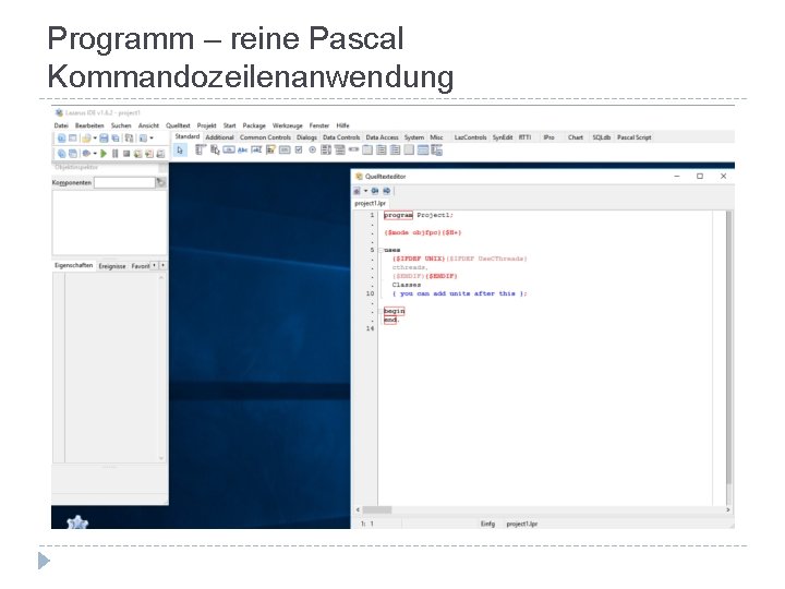 Programm – reine Pascal Kommandozeilenanwendung 