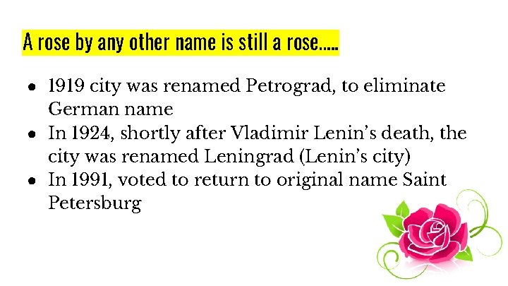 A rose by any other name is still a rose…. . ● 1919 city