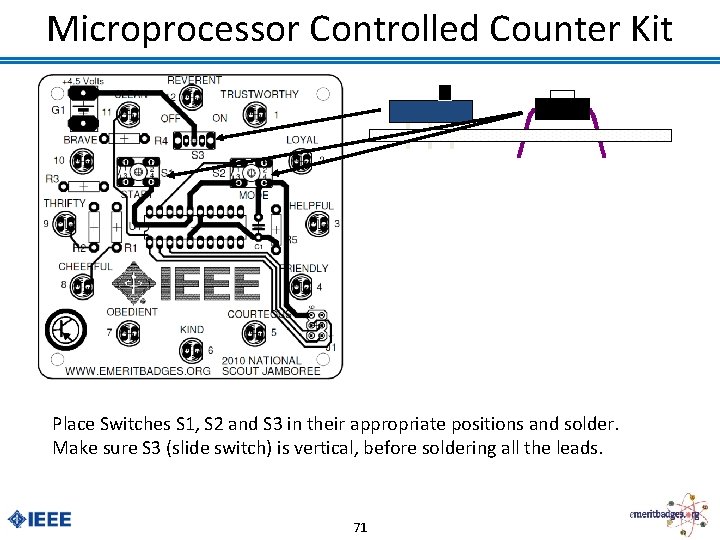 Microprocessor Controlled Counter Kit Place Switches S 1, S 2 and S 3 in