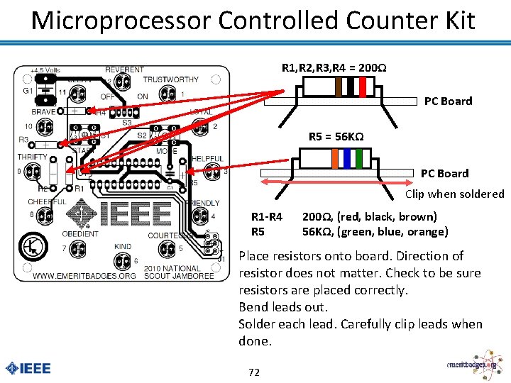 Microprocessor Controlled Counter Kit R 1, R 2, R 3, R 4 = 200Ω